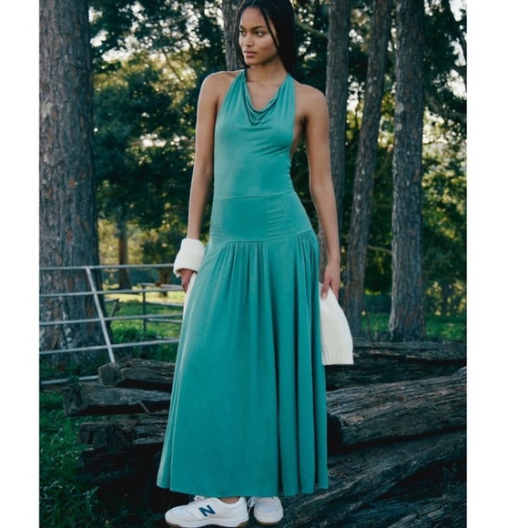 NWT free people Sasha Convertible Maxi Dress in Frosty Spruce Size: XS, S - Picture 5 of 5